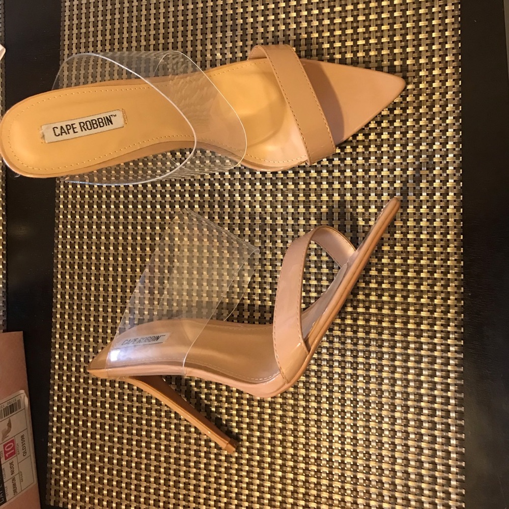 patent nude/Clear heel